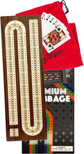 Load image into Gallery viewer, Elegant Cribbage Board Game Set with Integrated Card Storage &amp; Compact Design