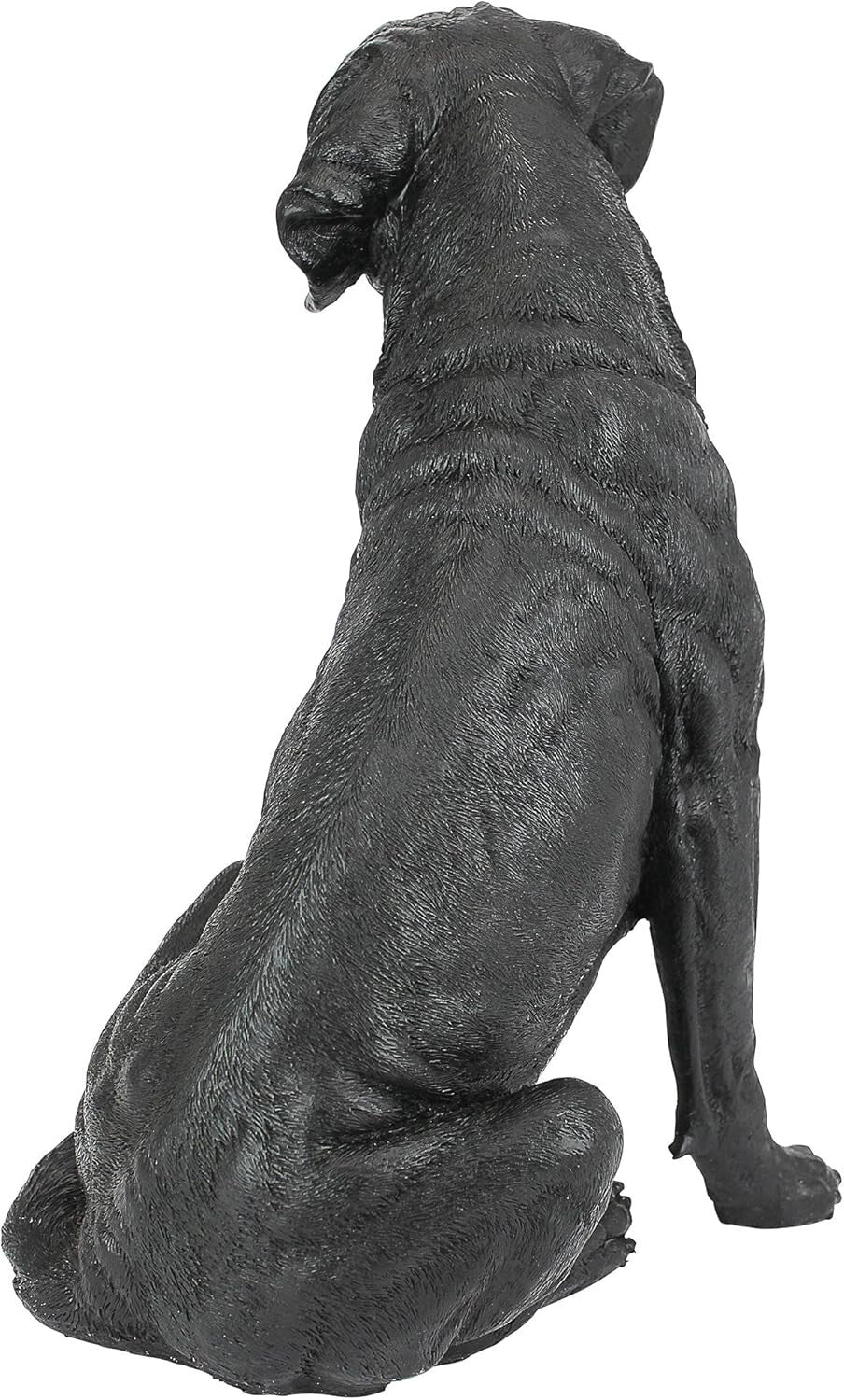 Hand-Cast Black Labrador Dog Sculpture: Memorial Figurine for Garden Lovers