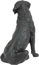Load image into Gallery viewer, Hand-Cast Black Labrador Dog Sculpture: Memorial Figurine for Garden Lovers