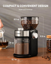 Load image into Gallery viewer, Versatile Electric Burr Grinder: 16 Custom Grind Levels for Perfect Coffee