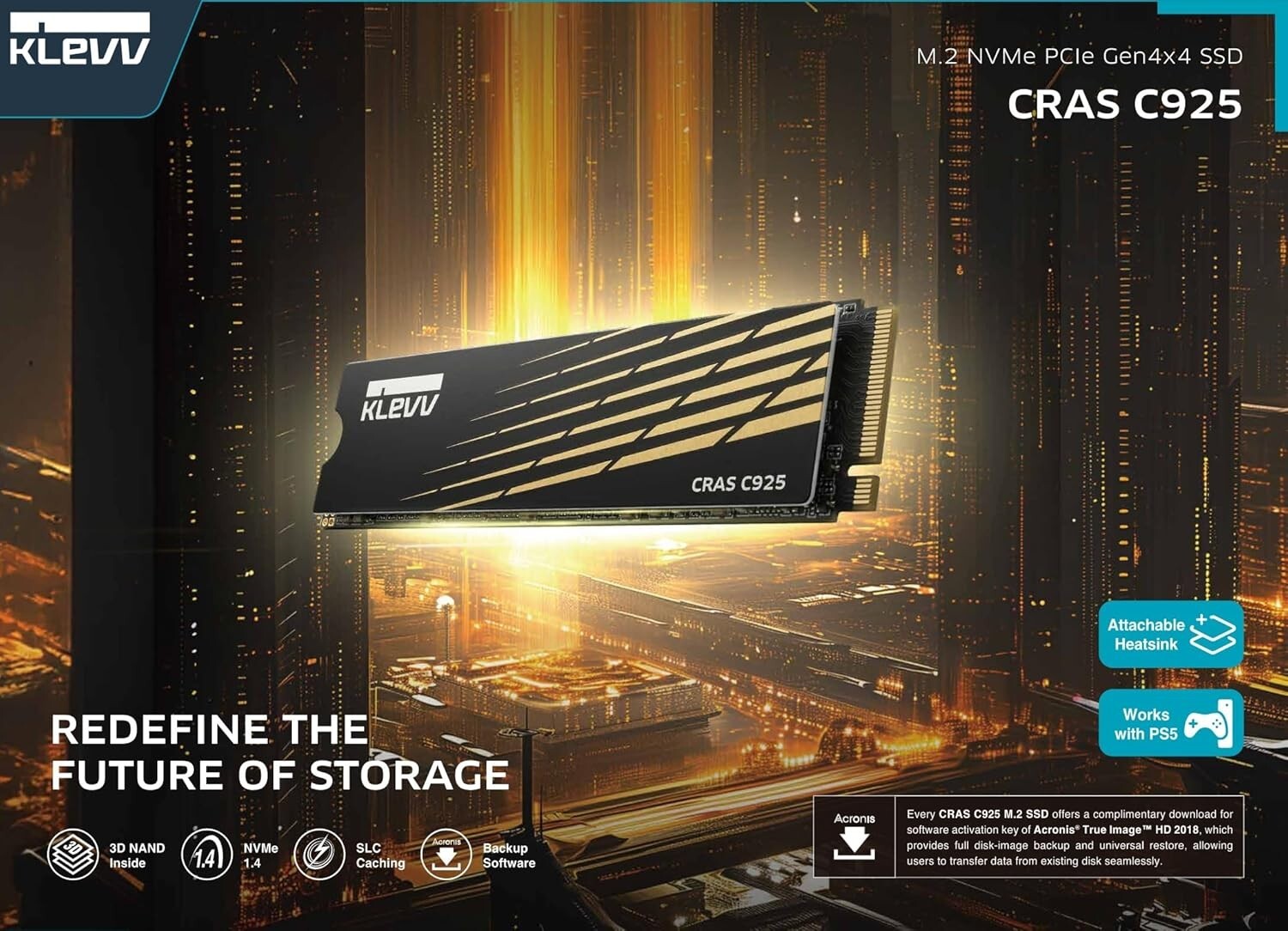 500GB CRAS C925 PCIe Gen4 SSD with Aluminum Heatsink – Ultimate Gaming Upgrade