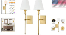 Load image into Gallery viewer, Modern Classic Indoor Wall Sconces Set of 2 - Flared Fabric Shade Design
