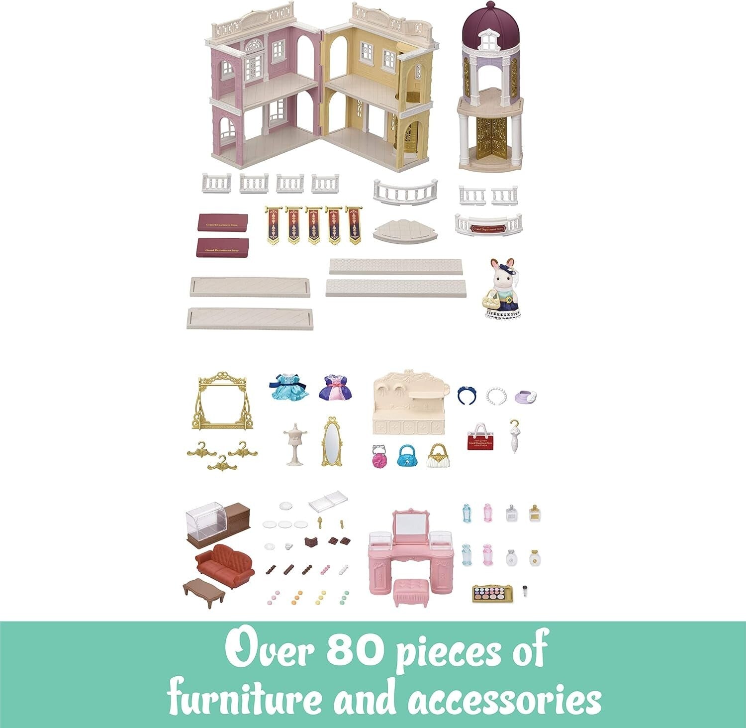 Grand Dollhouse Playset: Complete Department Store with Figures and Accessories