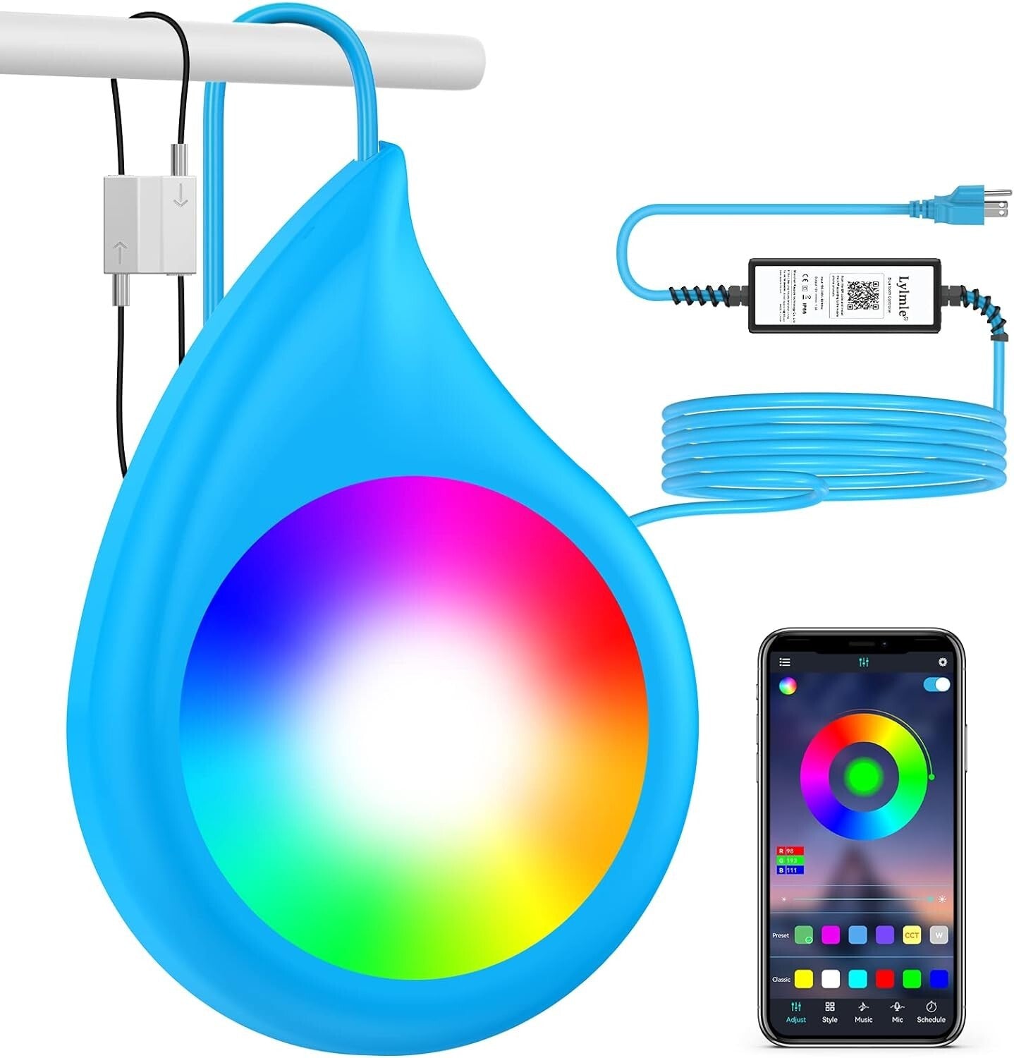 10W RGB Dimmable LED Pool Lights with APP Control - IP68 Waterproof Design