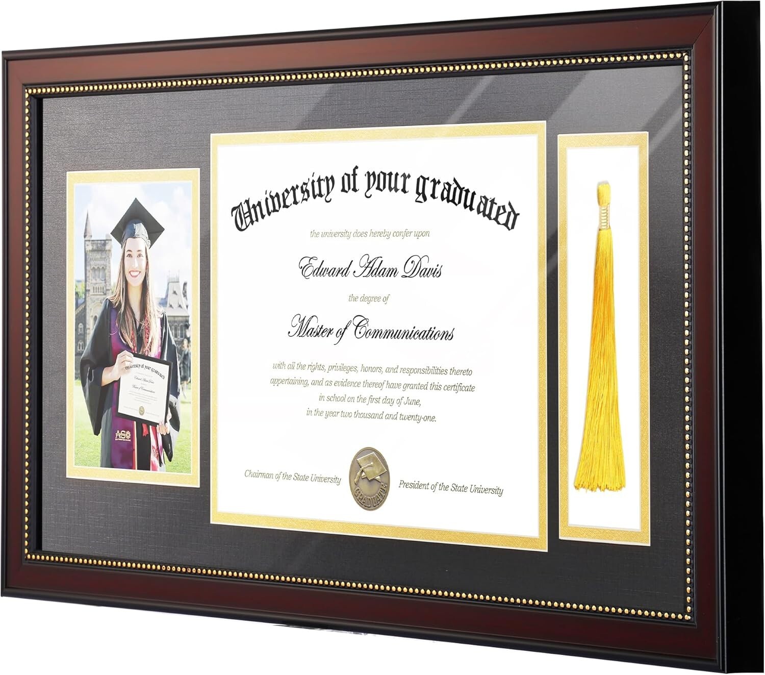 Sophisticated Matte Finish Diploma Frame with Tassel Holder - Ideal Gift