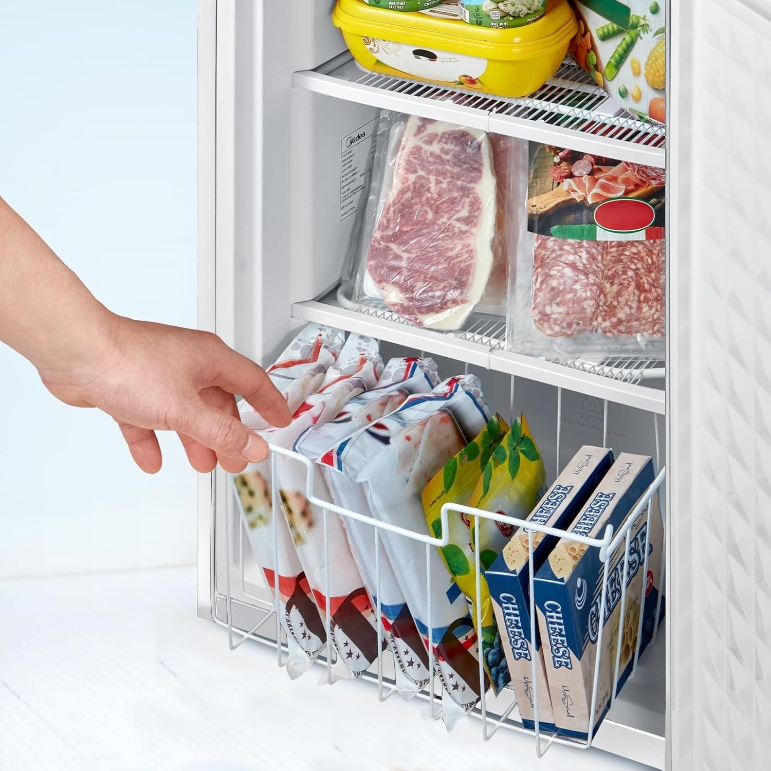 Stainless Steel Upright Freezer, 3.0 Cubic Feet - Space-Saving, Energy Efficient