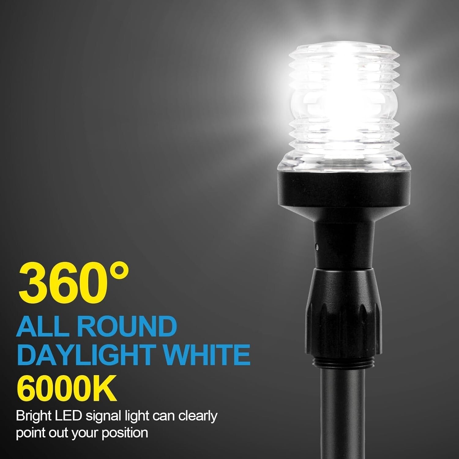 IP67 Waterproof 3NM LED Boat Navigation Light - Fits Pontoon, Yacht, Bass Boats