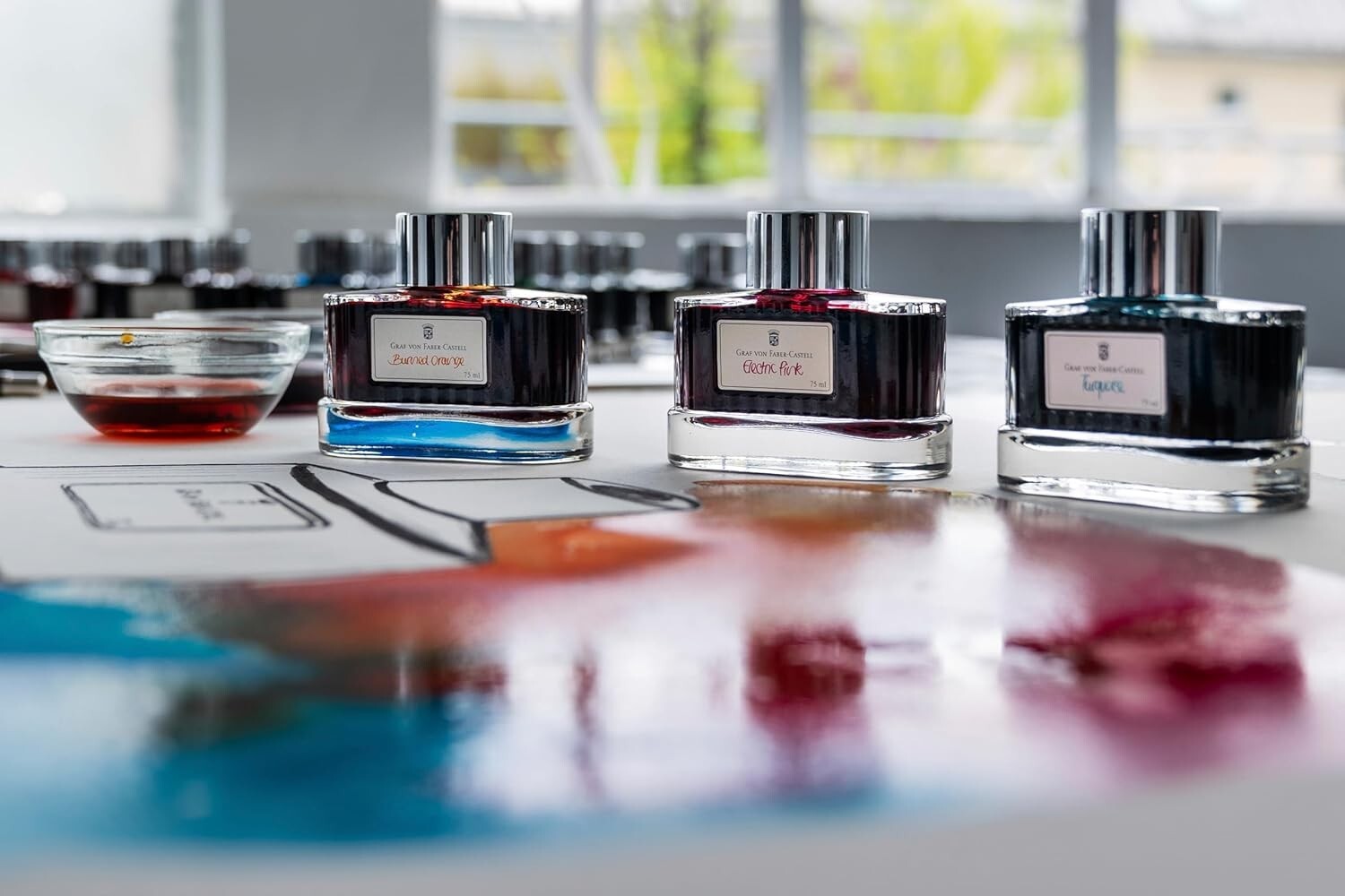 Indelible Cobalt Blue Ink in Elegant 75ml Bottle - Perfect for Creative Work