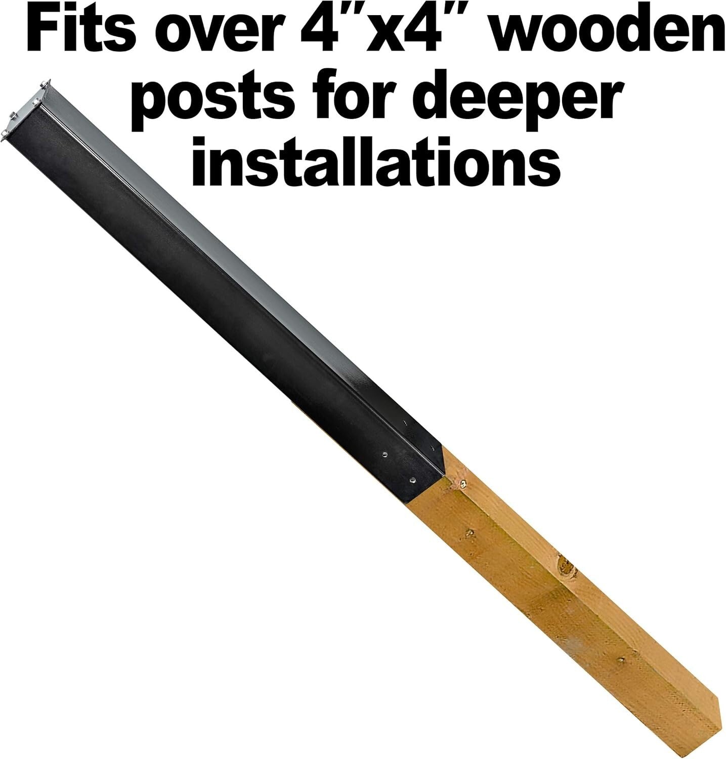 43-Inch Heavy-Duty Black In-Ground Mailbox Post with Installation Hardware