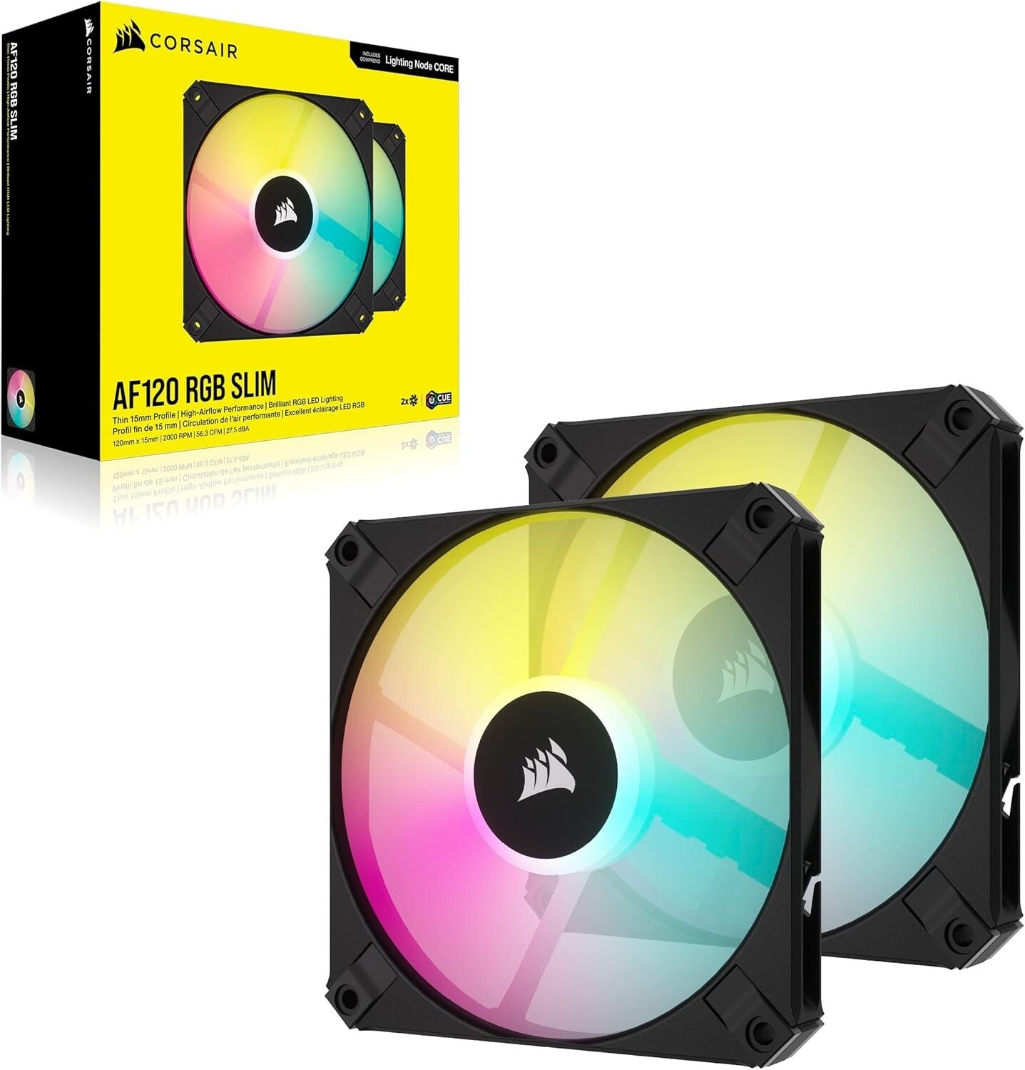 Compact AF120 RGB Slim 120mm PWM Fan Kit - Low Noise & Stunning RGB Lighting