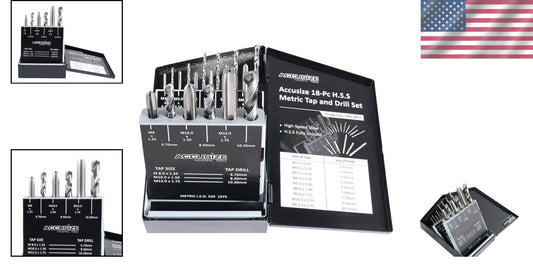 Precision Ground 18 Pc Metric Tap and Drill Set for Metalworking Efficiency