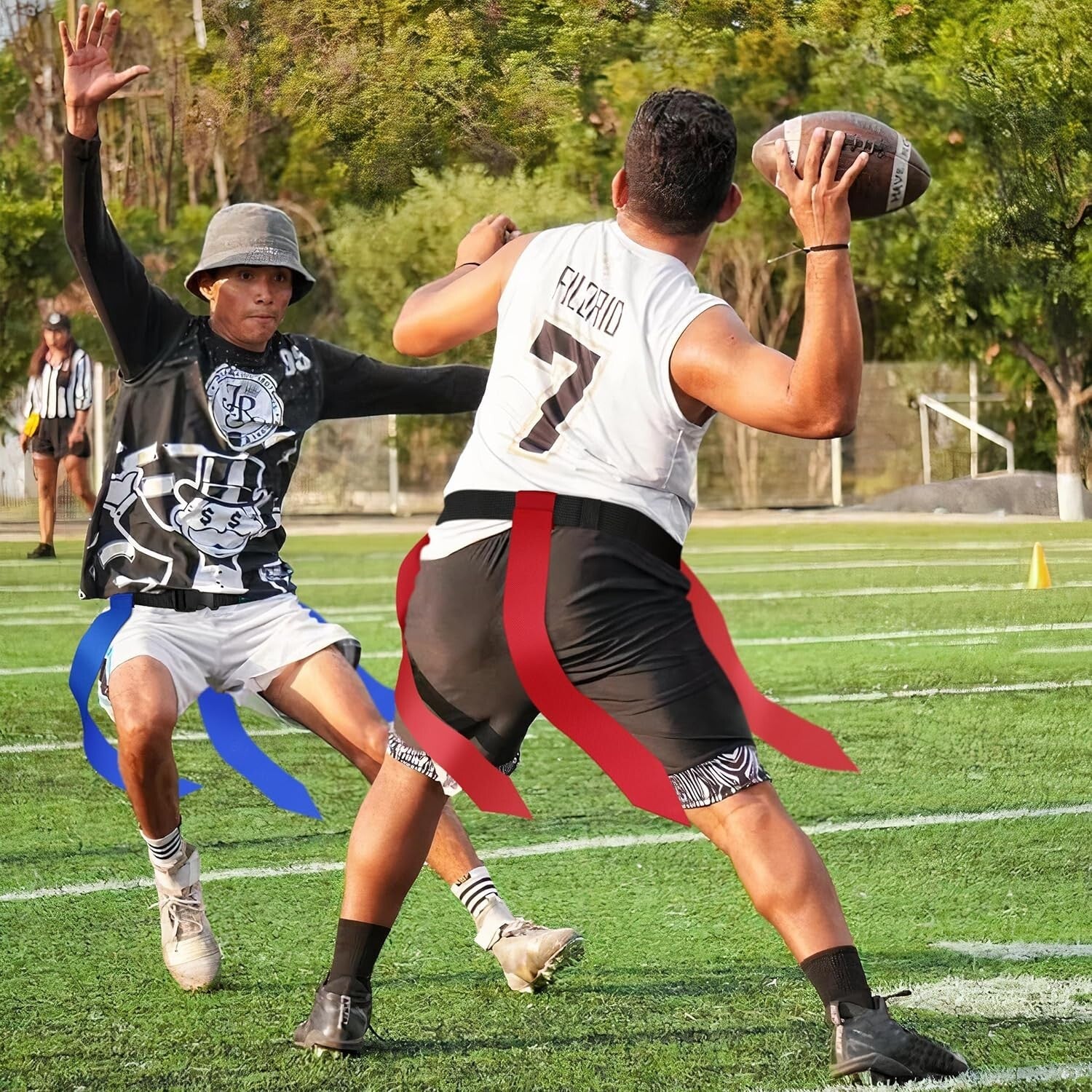 Youth and Adult Flag Football Set - 20 Adjustable Belts & Soft Detachable Flags