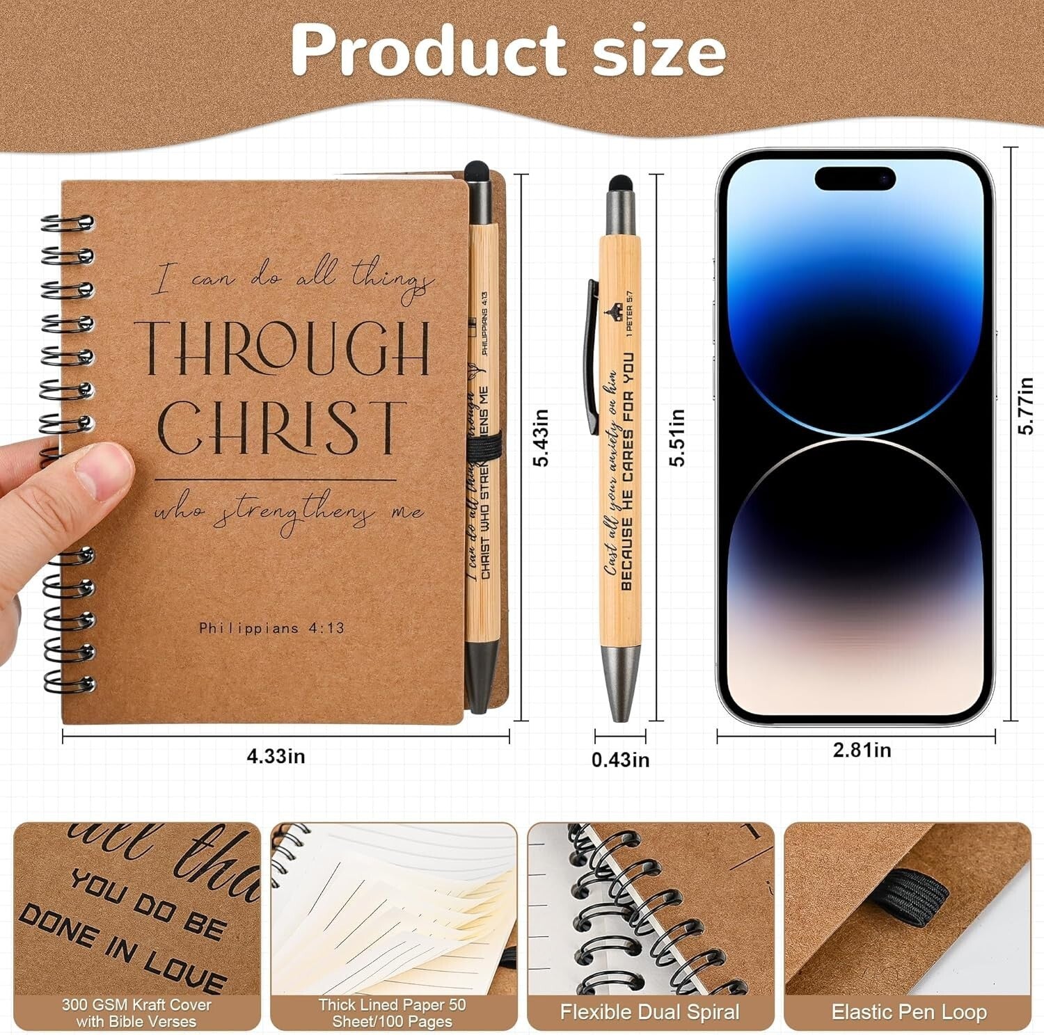 Hardcover Christian Journals & Bamboo Pens - Thoughtful Gifts for All Occasions