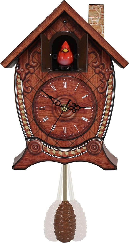 Traditional Wall or Tabletop Cuckoo Clock with Cardinal Sound - 17" High