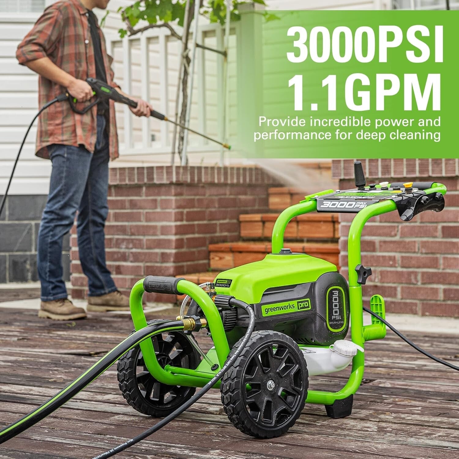 3000 PSI Portable Electric Pressure Washer - Includes Nozzle Accessories & More
