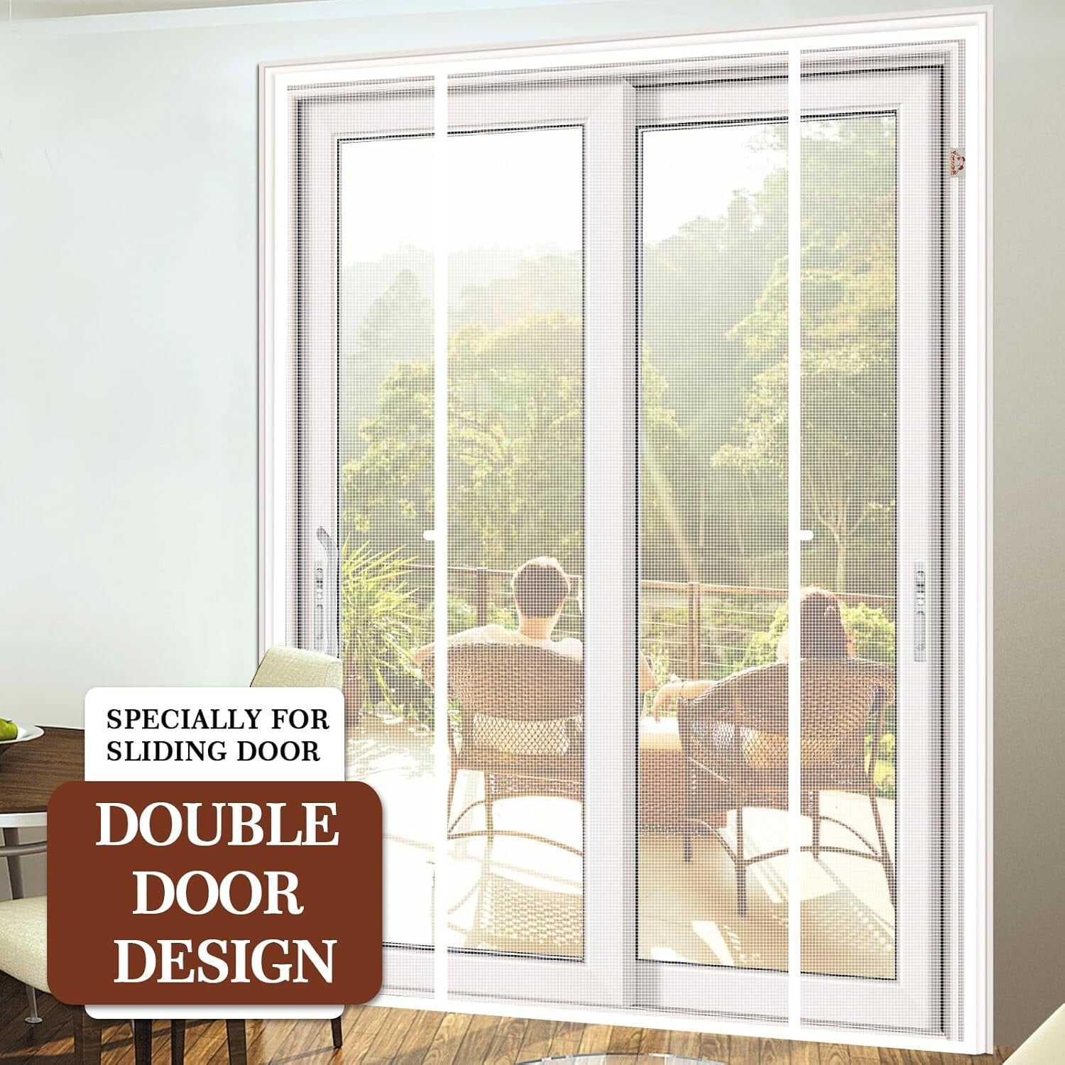 Premium Polyester Magnetic Screen Door 74"x81" – Windproof, Wrinkle-Resistant