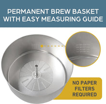 Load image into Gallery viewer, Elegant 100-Cup Coffee Urn with Removable Filter &amp; Cool-Touch Handles for Safety