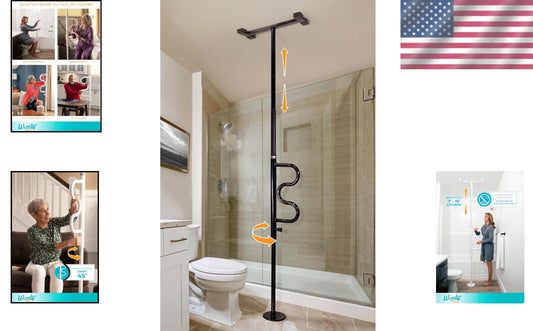 Durable Adjustable Grab Bar and Security Pole - Easy Installation & Stability