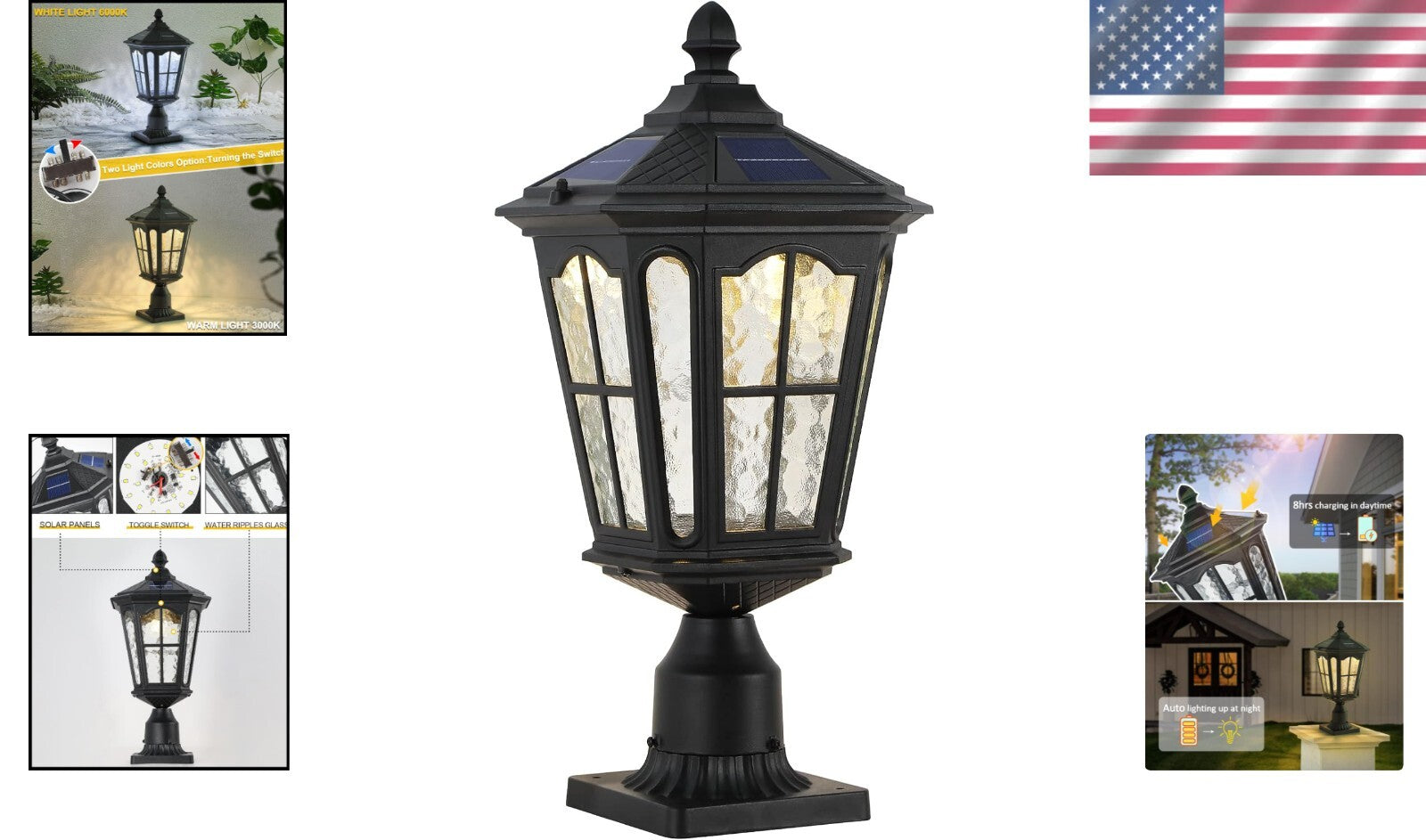 Versatile 20.5'' Solar LED Post Light with Classic Design for Outdoor Spaces