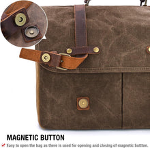 Load image into Gallery viewer, Large Capacity Messenger Bag with 9 Pockets - Waterproof Leather Laptop Carrier