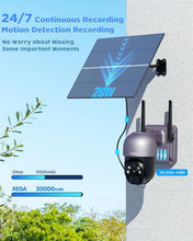 Load image into Gallery viewer, Continuous 4G LTE Surveillance Camera with 20W Solar Panel for Off-Grid Use
