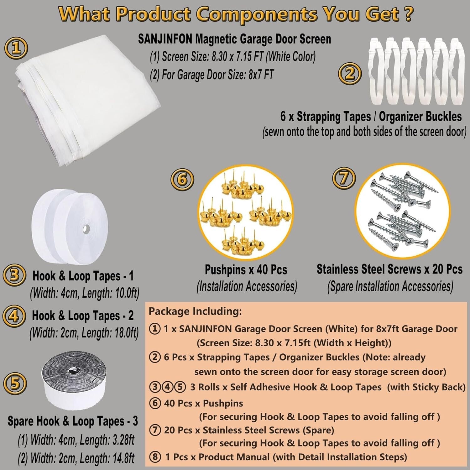 Durable Fiberglass Magnetic Screen Door 8x7 FT for Essential Outdoor Protection