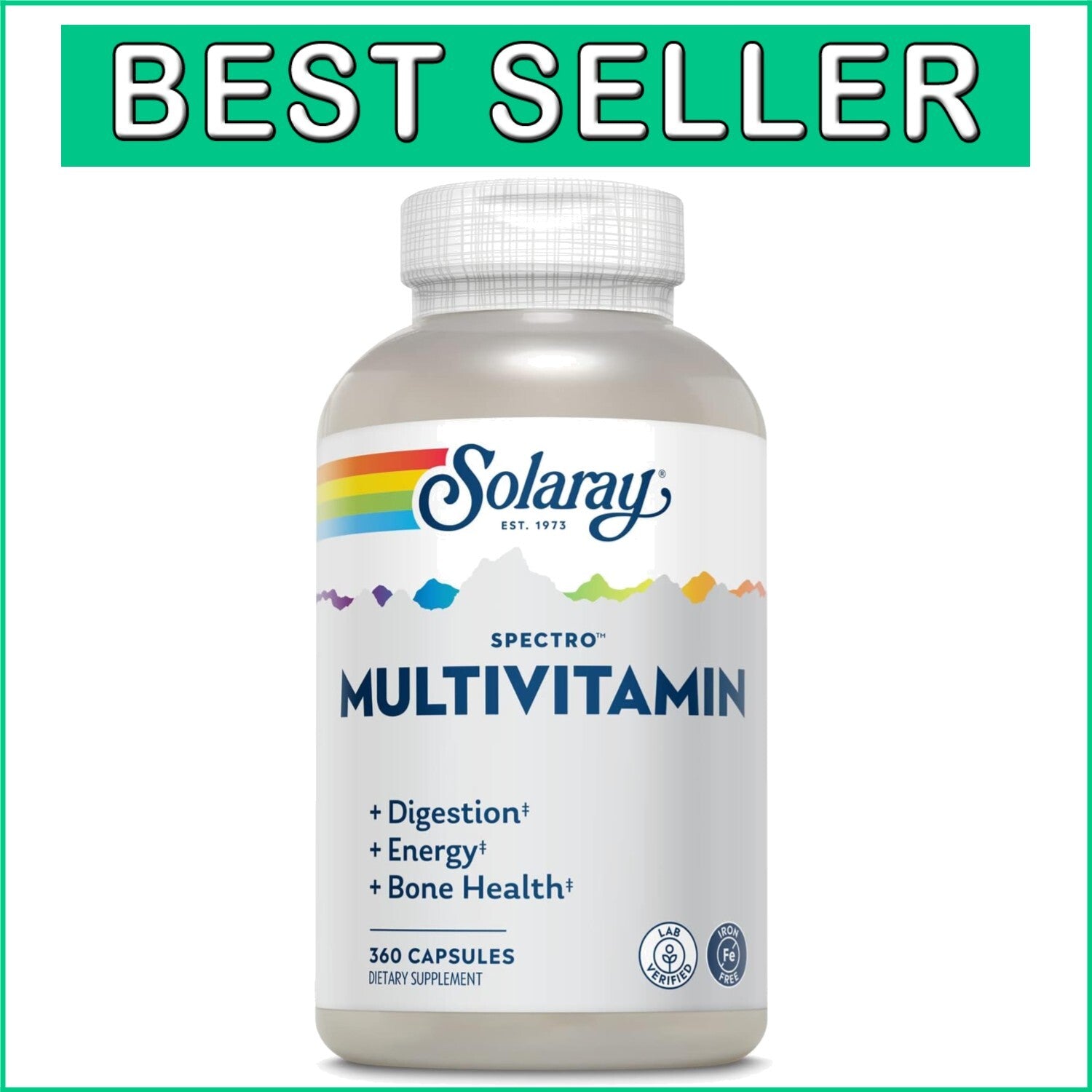 Full Spectrum Multivitamin 360 CT with Spirulina & Digestive Enzymes for Adults