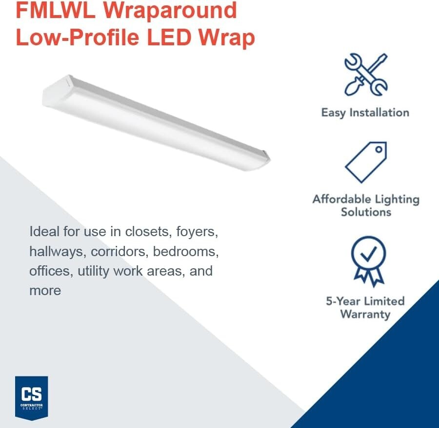 Versatile 48-Inch LED Ceiling Light - Cool White Flush Mount for Modern Spaces