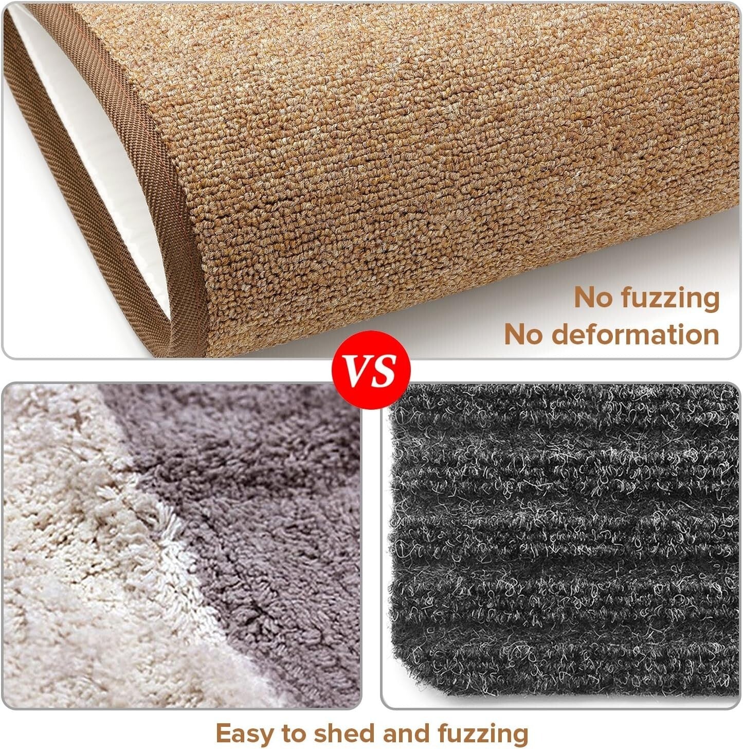 13-Piece Non-Slip Stair Treads Carpet - Washable Indoor Step Covers in Brown