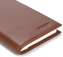 Load image into Gallery viewer, Elegant Checkbook Cover in Premium Cognac Leather - Gift-Ready Packaging