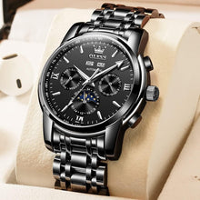 Load image into Gallery viewer, Luxury Automatic Men's Watch with Moon Phase &amp; Water Resistance - Black Dial