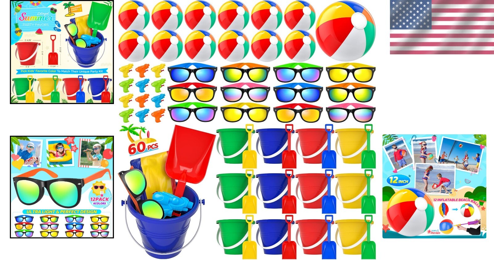 Exciting 60 PCS Pool and Beach Party Favors - Engaging Summer Fun for Ages 3-8
