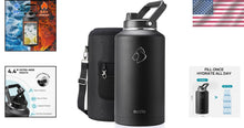 Load image into Gallery viewer, Black 2 Gallon Water Bottle - Triple Insulated &amp; Leakproof for Outdoors