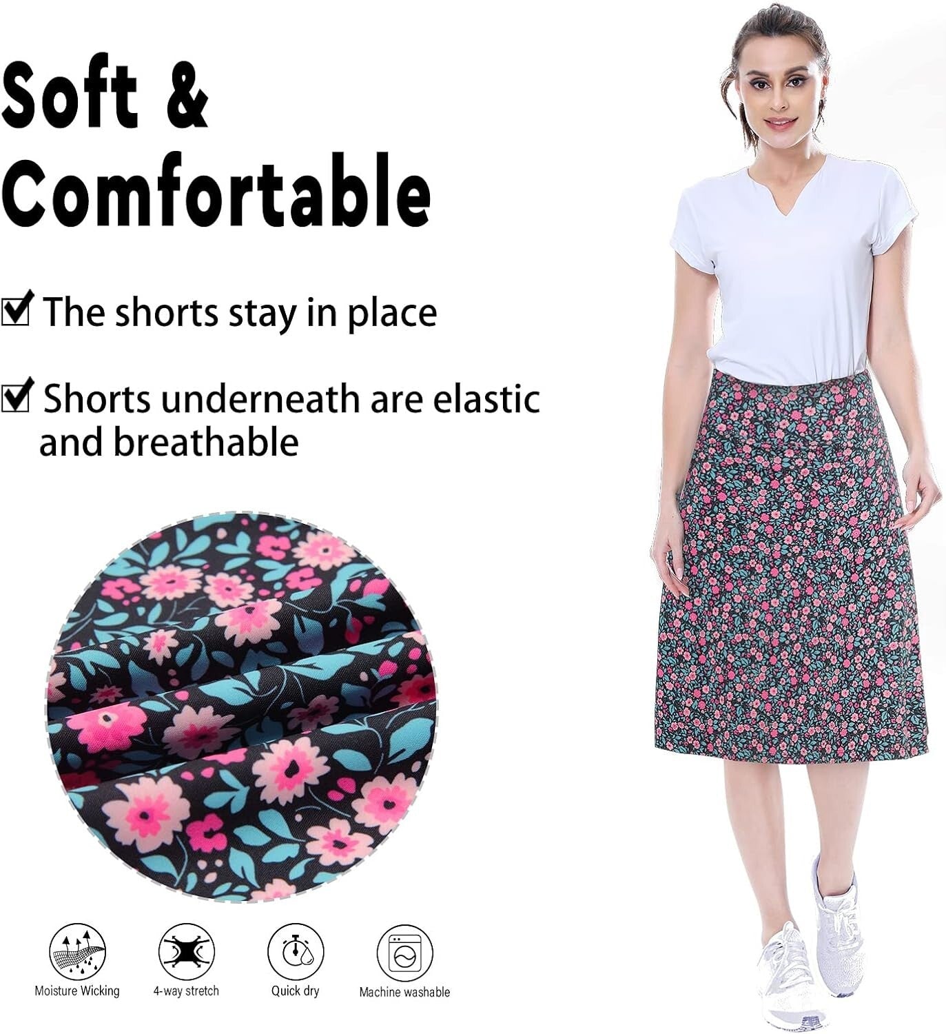 Breathable & Trendy Women's Athletic Skorts with Liner Shorts and Pockets