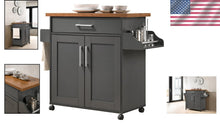 Load image into Gallery viewer, Traditional Kitchen Island on Wheels with Spice Rack &amp; Spacious Drawer - 46.65"