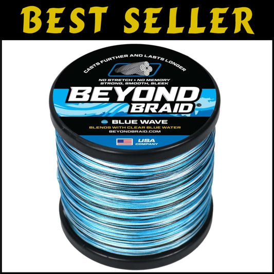 Ultimate 80lb Braided Fishing Line - Abrasion Resistant & Low Memory - Blue Camo