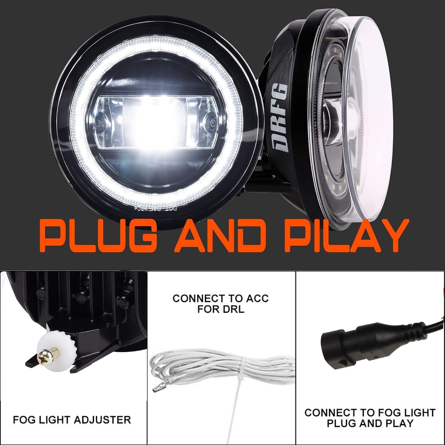 Bright LED Fog Light Assembly for Toyota Models 2004-2012 - Improved Visibility