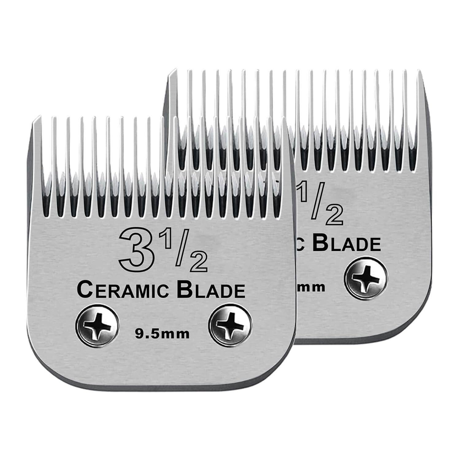 Quiet Detachable Clip Blades Set - Compatible with Andis/Oster Clippers, 3-1/2"