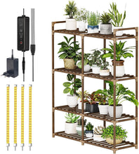 Load image into Gallery viewer, Multi-Tiered Plant Shelf with Integrated Grow Lights - Ideal for Indoor Spaces