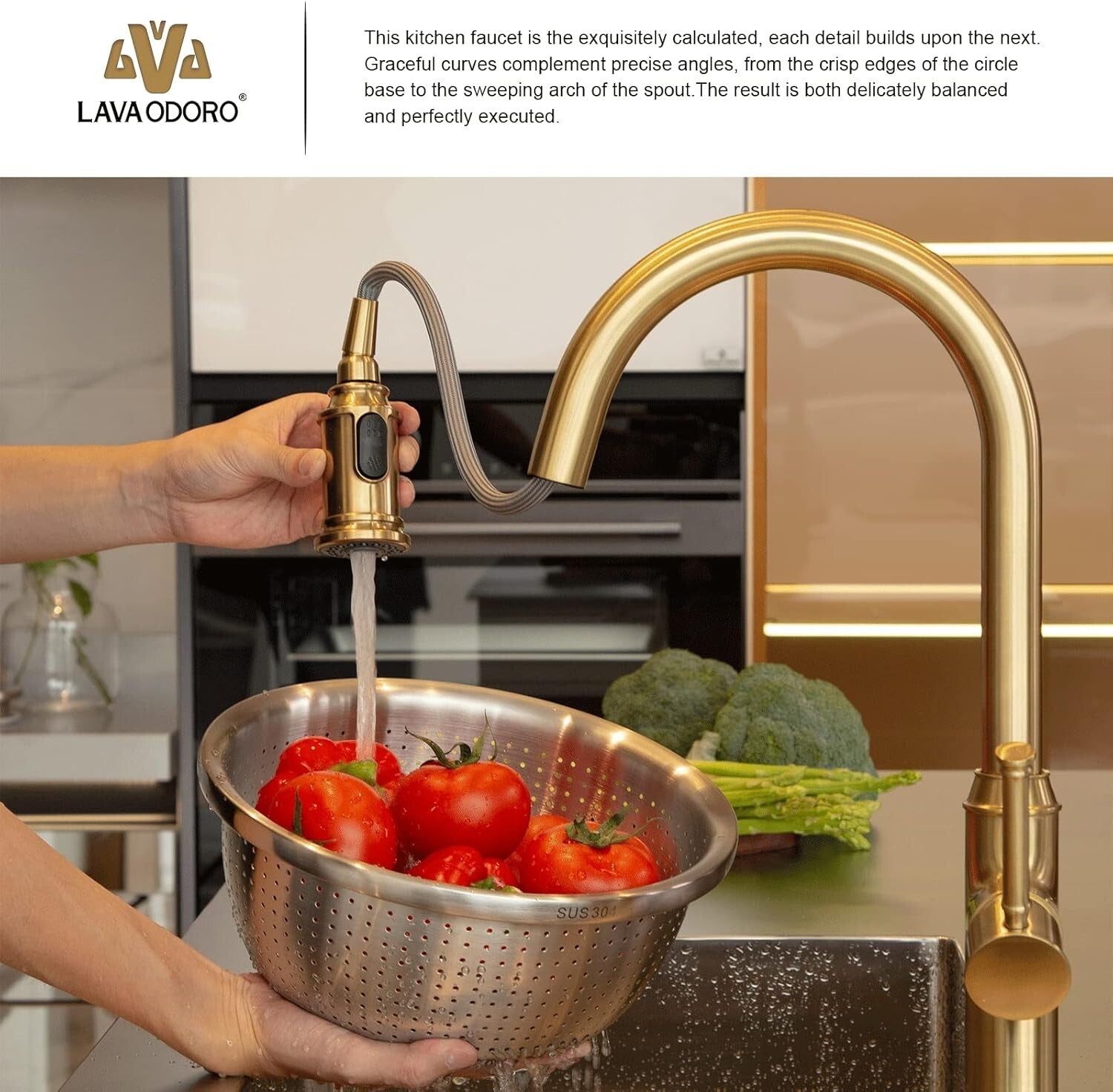 High Arc Brushed Bronze Kitchen Faucet with Dual Function Sprayer and Deck Plate