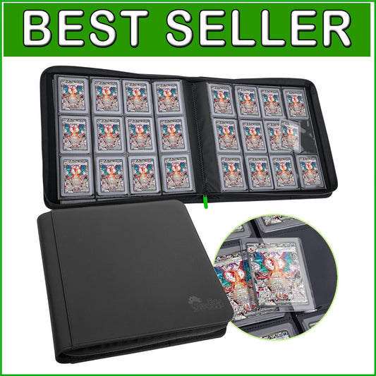 Durable 384 Card Toploader Binder with Water-Resistant Cover and Zipper Closure