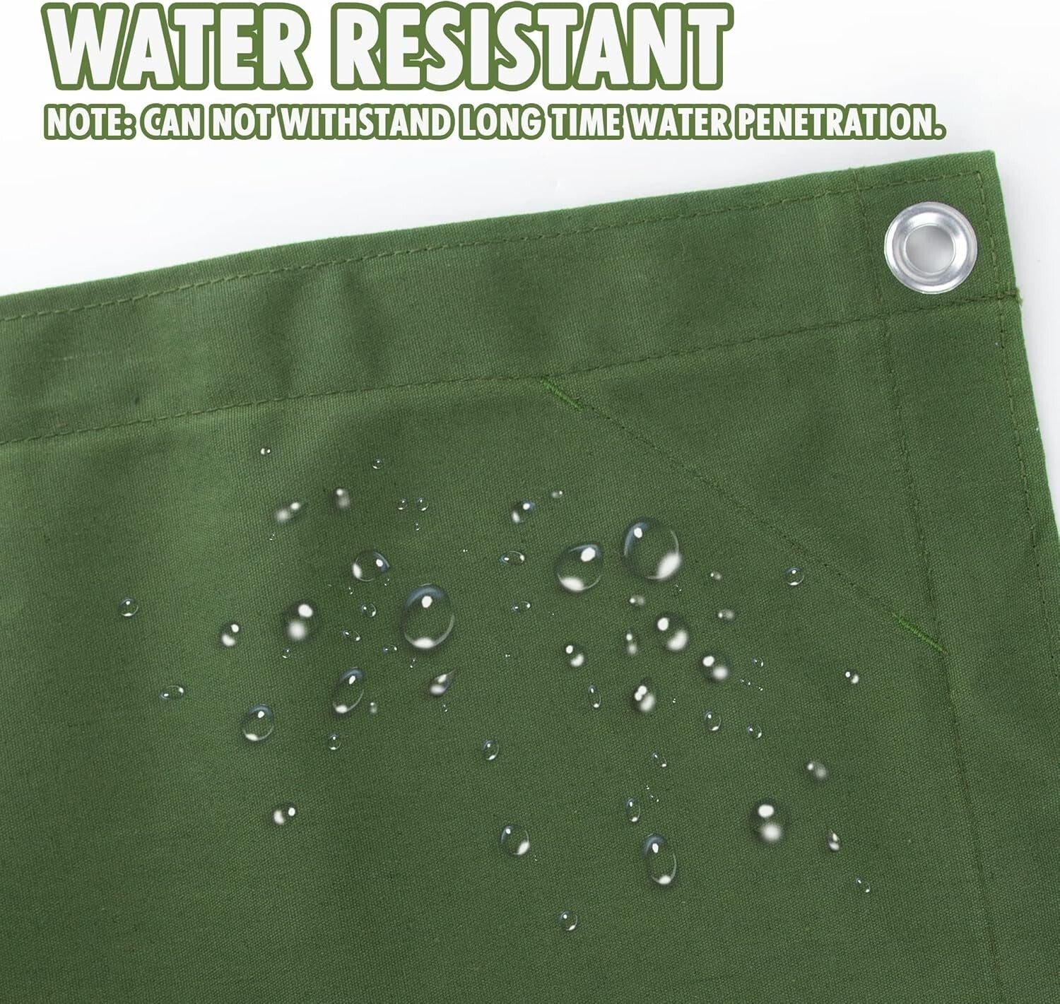 Multipurpose 8'x10' Olive Green Canvas Tarp - Ideal for Camping & Hunting