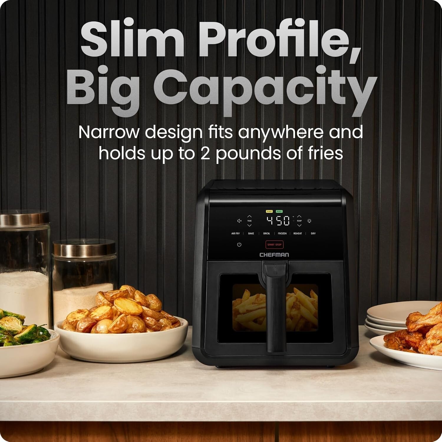7-Qt High-Powered Air Fryer - Space-Saving, Touch Control for Crispy Meals