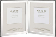 Load image into Gallery viewer, Velvet-Backed Silver Plated Double Picture Frame - 8 x 10, Ideal Gift Option