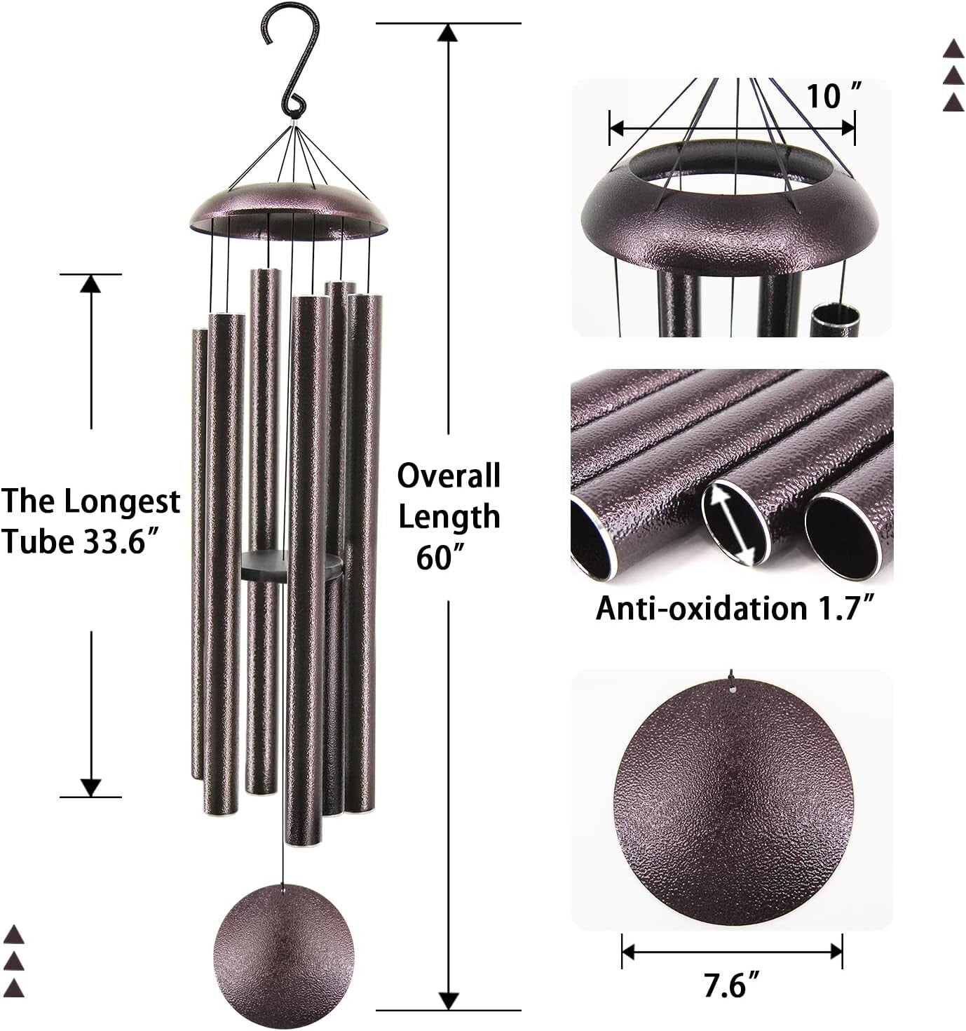 Elegant 60 Inch Bronze Wind Chimes – Perfect Gift for Any Special Occasion