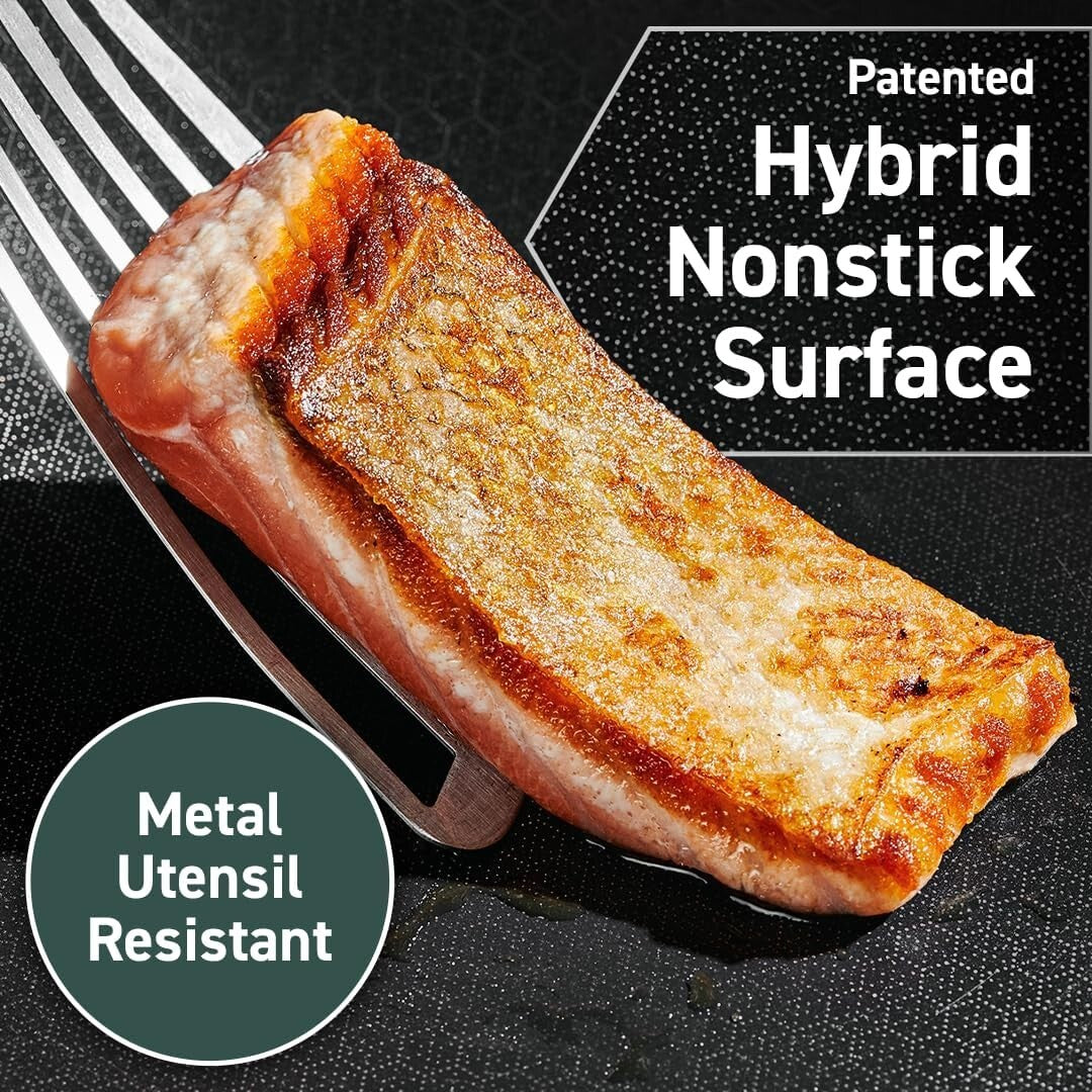 Stainless Steel Nonstick Pot Set with Glass Lids & Silicone Trivets - 8-Piece