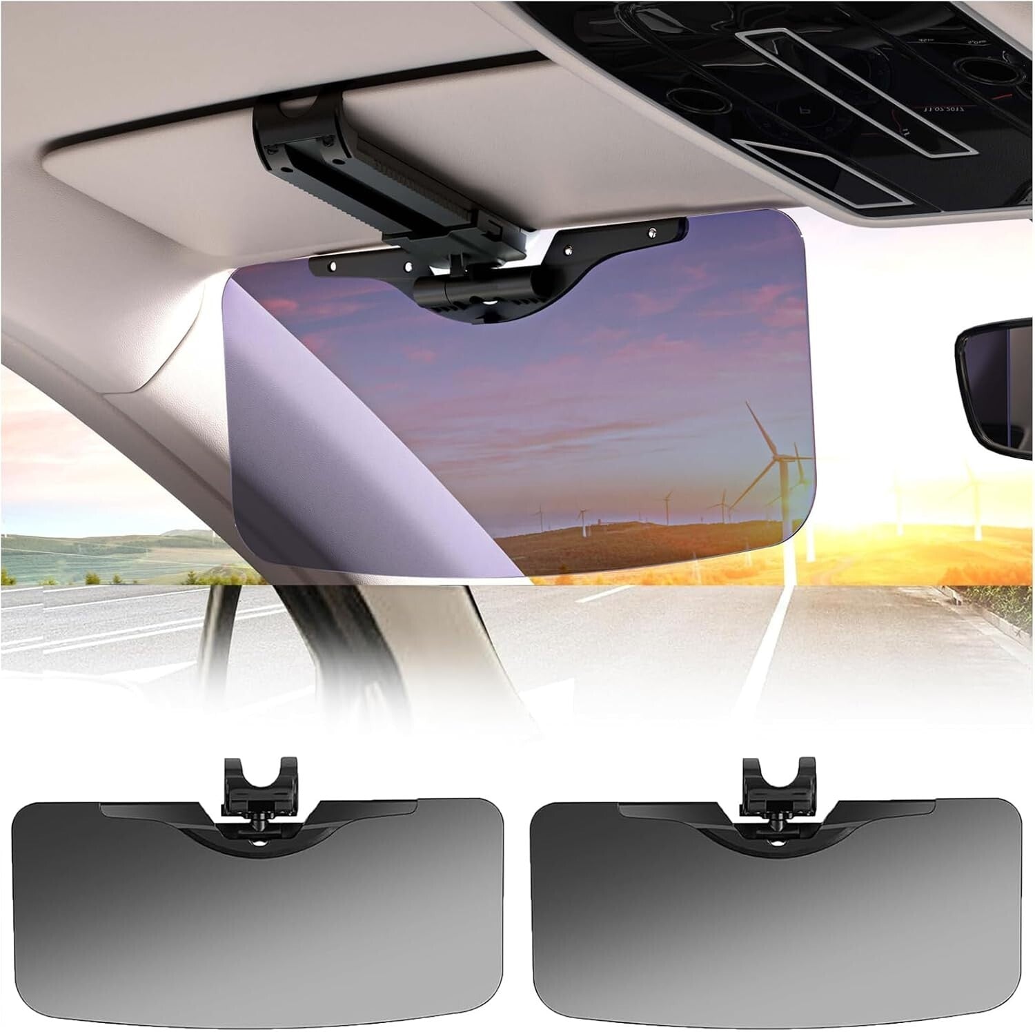 Enhance Driving Comfort: 2-Pack Adjustable Sun Visor Extenders for Cars