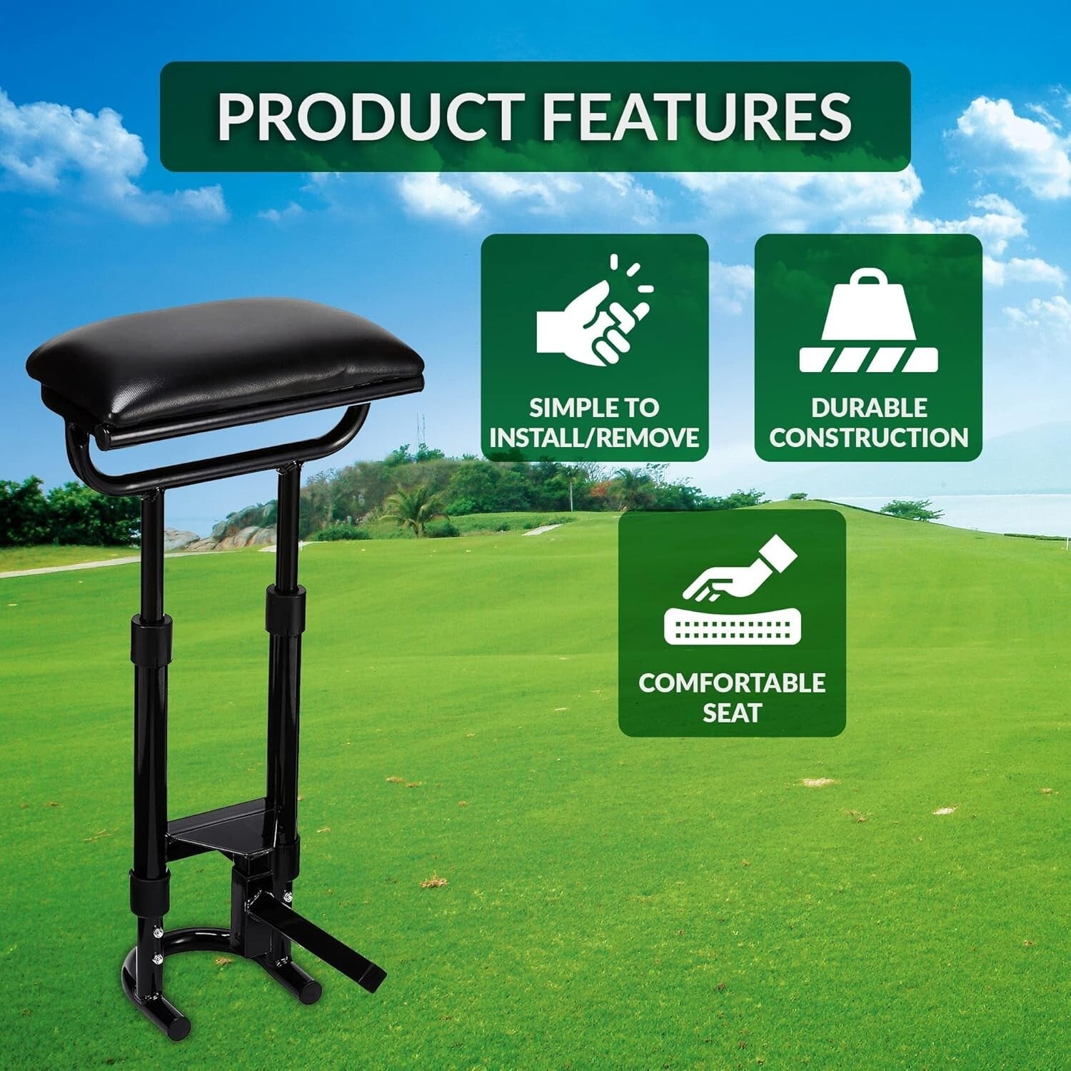 CaddyLite EZ Seat Replacement - Removable Driver's Side Comfort in Black