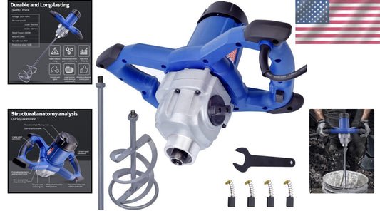 Lightweight 1800W Electric Mixer with 7 Speeds - Perfect for Paint, Grout & More