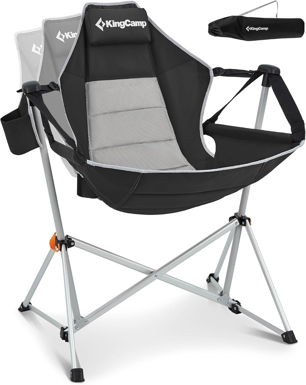 Aluminum Alloy Hammock Chair - Folding Rocker with Mesh Back for Camping Comfort